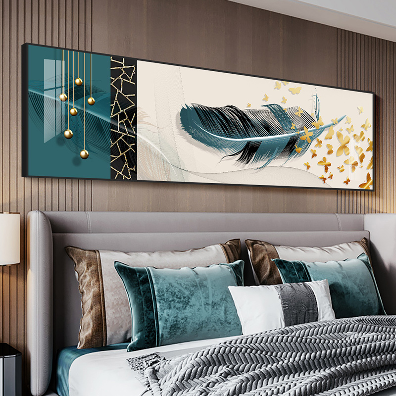 卧室床头装饰画现代简约大气主卧房间壁画轻奢民宿酒店背景墙挂画