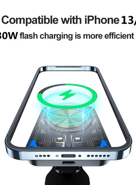 30W Magnetic Car Wireless Charger Phone Holder For Magsafe i