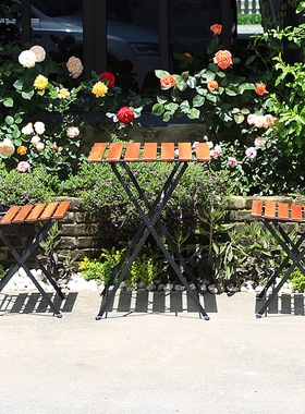 室外阳台网红小户型家用公寓桌子户外庭院咖啡厅奶茶餐桌摺叠桌椅