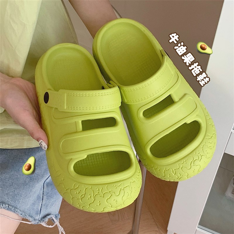 细细条 丑萌防撞鞋头两穿凉拖鞋夏季eva踩屎感女士时尚外穿沙滩鞋