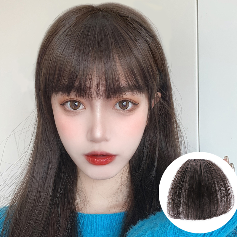 漫画刘海假发女齐刘海自然真发隐形无痕空气刘海女网红lisa假发片