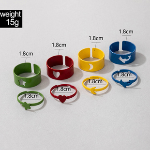 docona Fashion Moon Star Matching Couples Rings for Women Me