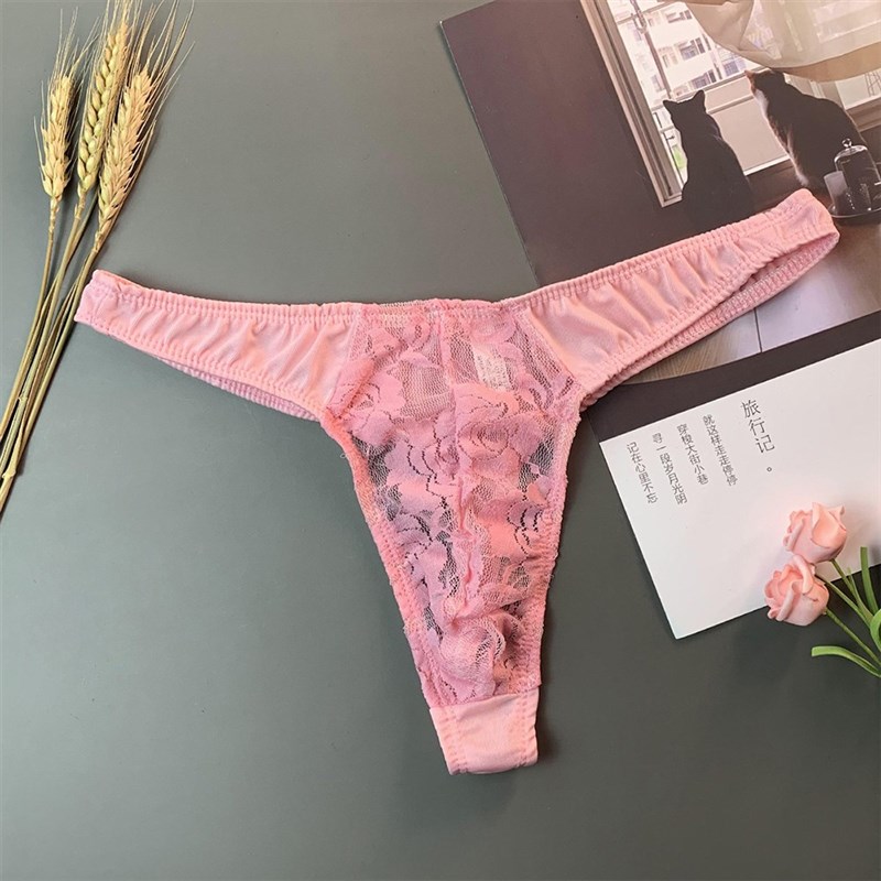 Transparent Lace G-string Gay Man Sheer T-baxk Thong Male Si