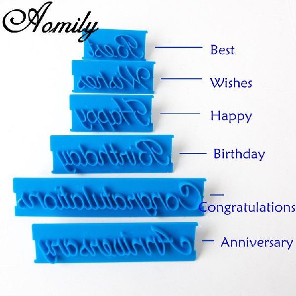 6pcs/Set Decor Alphabet Number Letter Impress Mold Set DIY