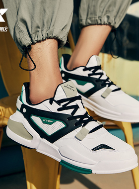 Xtep Mans Skateboarding Shoes Winter Fashion PU Leather