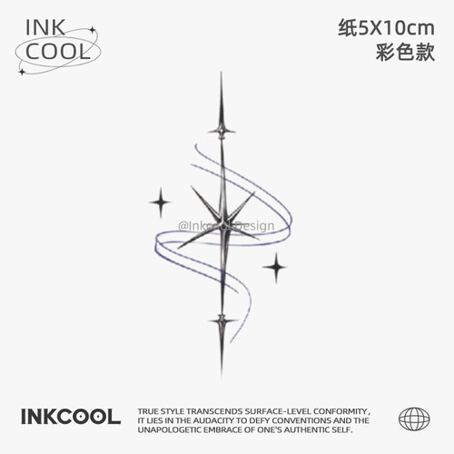 INKCOOL 几何星芒纹身贴音乐节防水保持久彩色纹身贴男女IC012
