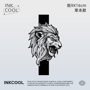 INKCOOL 雄狮怒吼纹身贴新款霸气防水持久草本酷炫纹身贴IK030