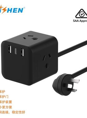 澳洲澳规澳标B魔方US插座 带境电线排插源过SAA认证84851 跨电商