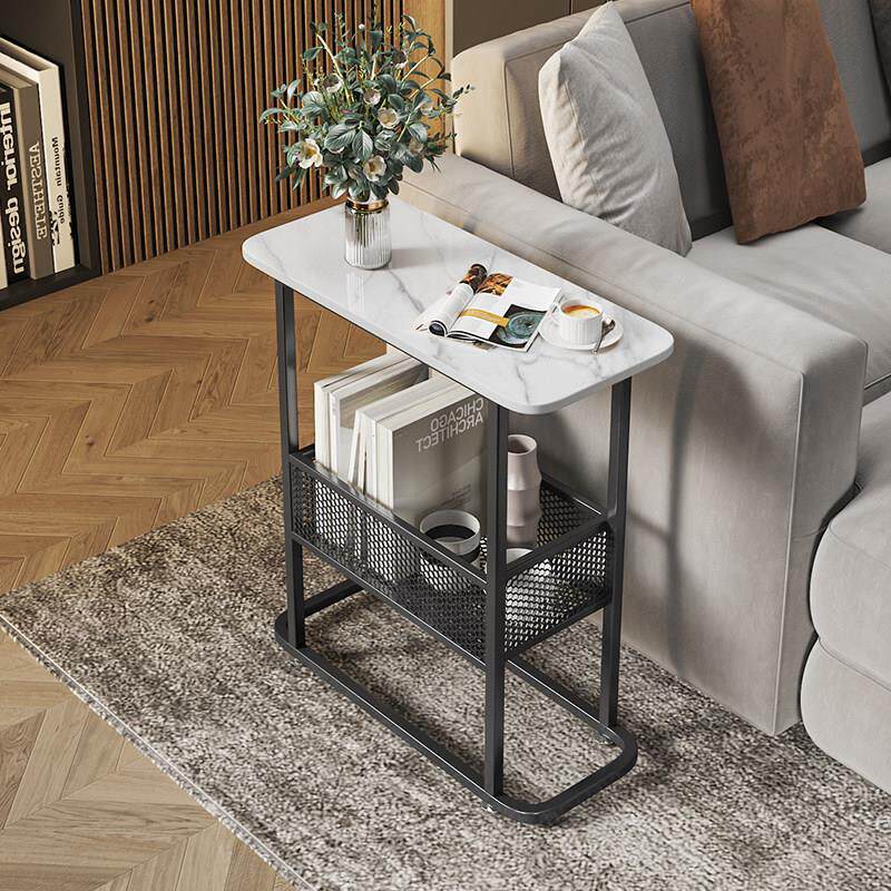 轻奢极窄边几客厅20cm沙发夹缝小茶几收纳边柜边几缝隙岩板侧边桌