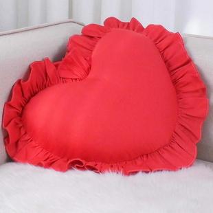 全棉可爱结婚床上飘窗红色爱心心形抱枕套靠枕套靠垫枕头套不含芯