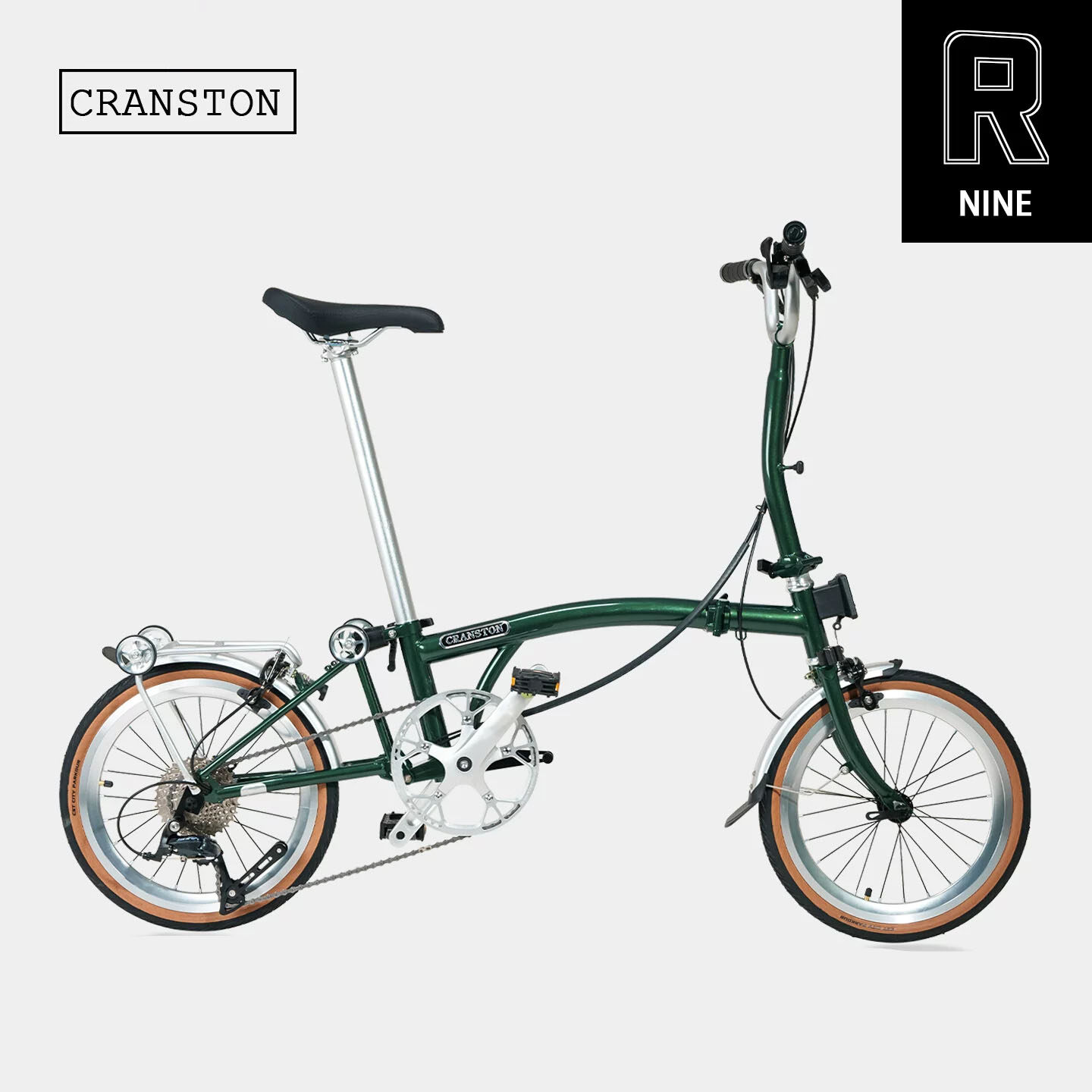 CRANSTON  R9 三折叠自行车成人超轻便携亲子复古16寸9速通勤单车