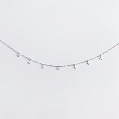 极速Boho Chocker Gold Color Star Pendant Necklace Fashion