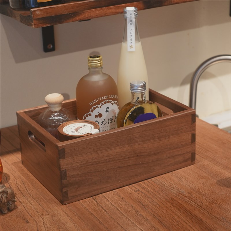 爆品北美黑胡桃实木杂物盒木质收纳盒桌面整理储物长方形简约陈品