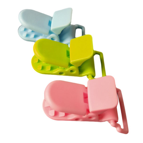 好货10Pcs Baby Pacifier Clip Plastic Solid Color Soother Pac