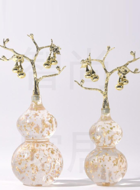 新中式客厅玄关摆件家居酒柜装饰品办公室书柜样板房搭配葫芦摆设