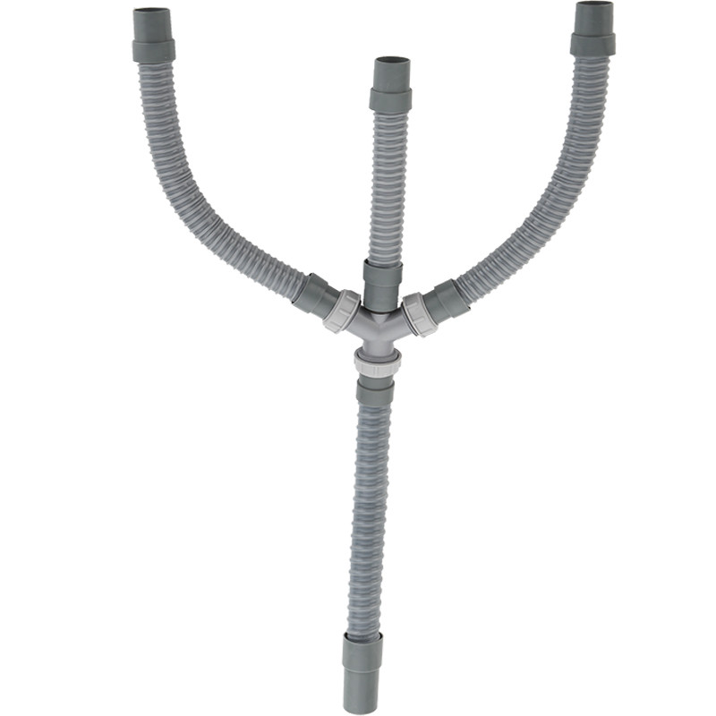 三槽四通下水管厨房水槽管道三合一下水器洗碗池洗菜盆排水管配件