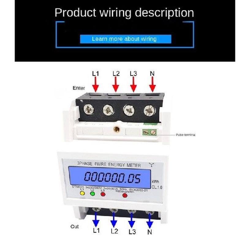 JHD380V 580A 3 Phase 4 Wire Din Rail Electronic Watt