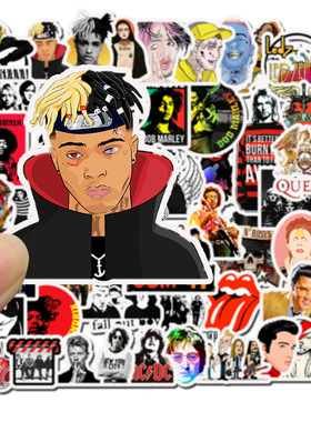 50pcs Rock Roll Music Retro Band Stickers Waterproof nirvan