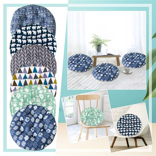 好货Office Chair Cushion Sitting Thicken Round Linen Seat