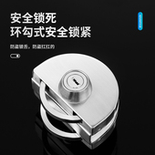 极速玻璃门锁推拉玻璃锁双门免开孔不锈钢店铺中央锁单开门双开门