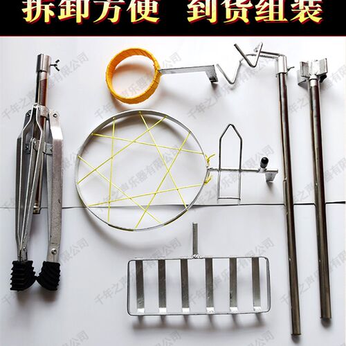 极速多功能三合一锣鼓镲架一打三不锈钢戏剧乐器锣架升降折叠便携