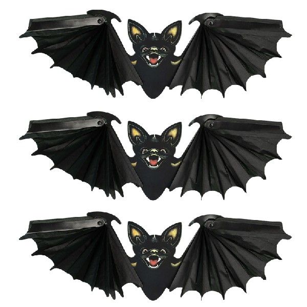 new1/2Pcs Halloween Bat Horror Black Bats Pendants For Home