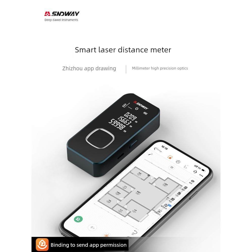 德国进口蓝牙迷你红外激光测距仪高精度手持式数字尺设计师室内测