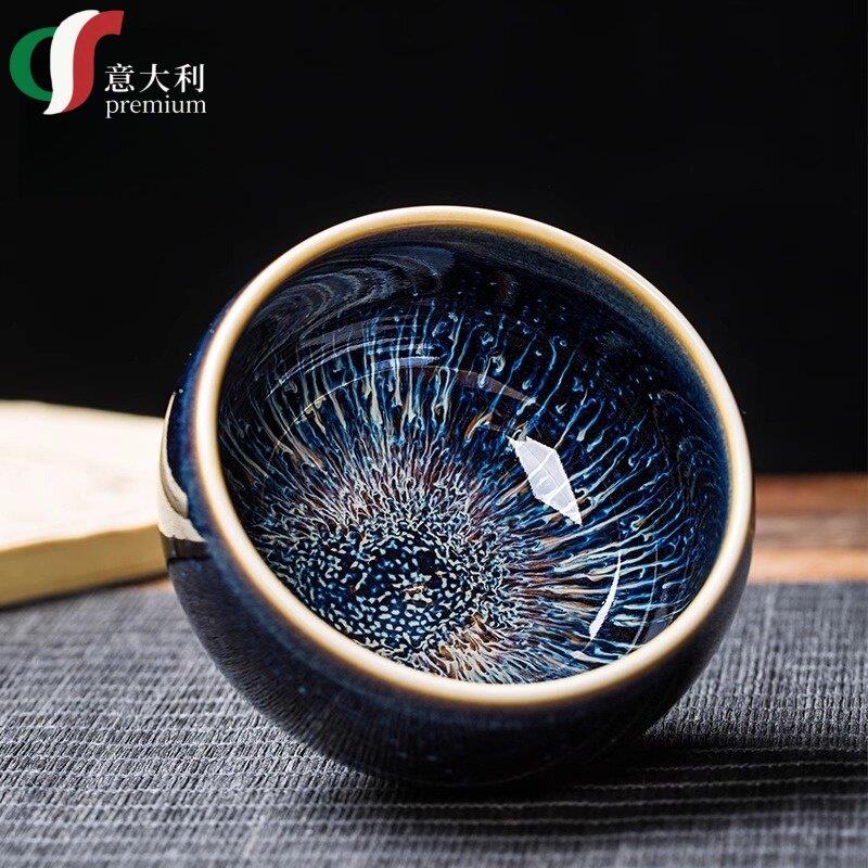PM景德镇陶瓷中式星空盏天目盏建盏品茗主人杯单个功夫茶杯茶碗
