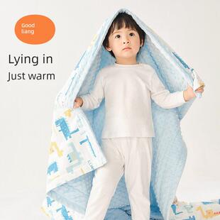 亮亮宝宝豆帽丝绒新生舒适毯秋冬幼稚园放大盖毯