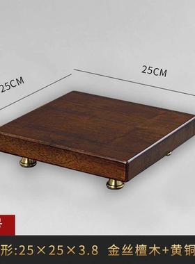 实木摆件底座摆放花瓶装饰品石头古玩佛像圆形工艺品展示台架小