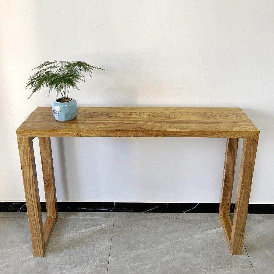 实木玄关台榆木靠墙窄长桌新中式条案桌现代简约书桌条几香案供桌