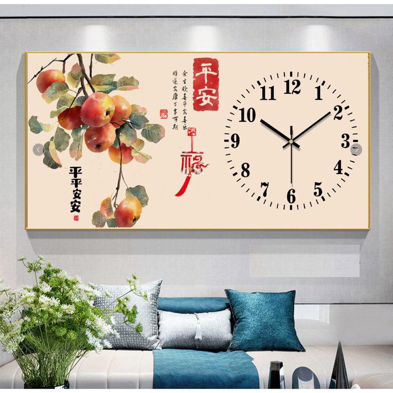 不插电的时钟装饰绘画日历挂钟客厅餐厅卧室无声手表大挂钟万年历