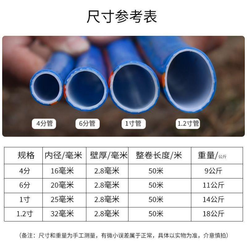 水管软管PVC自来水管子4分6分1寸8分软水管农用浇地防冻牛筋水管
