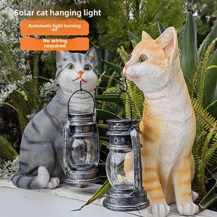 户外庭院夜灯太阳能花园小猫装饰景观幼儿园民宿装饰灯创意饰品