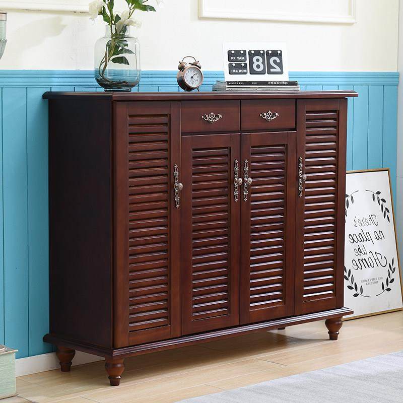 实木鞋柜简约现代家用门厅柜百叶门透气多层收纳大容量进门玄关柜,住宅家具,鞋柜,淘宝优惠券,粉丝福利购,淘宝优惠卷