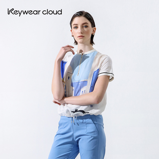 Keywearcloud奇威彩繪印花涼感T恤