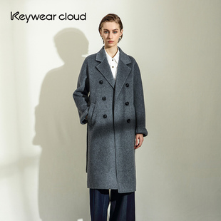 女装 Keywearcloud奇威冬季 外套双面呢绵羊毛大衣