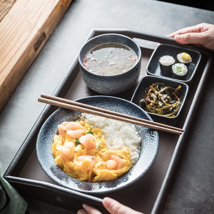 一人食陶瓷碗盘餐具套装 公寓宿舍出租屋单人餐具菜盘早餐盘组合