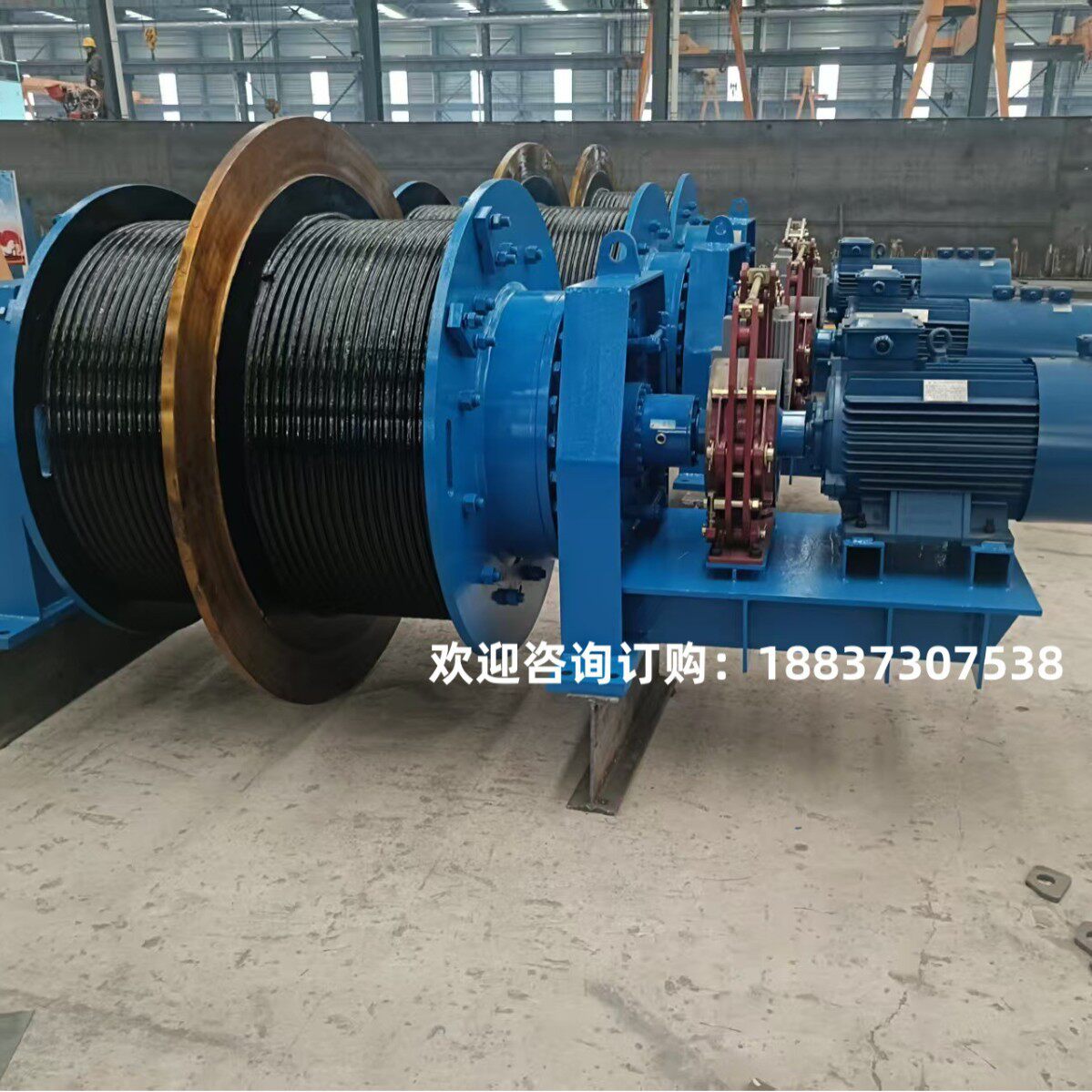 JM32额定拉力320KN额定速度9.8m/min容绳量580米电控慢速卷扬机