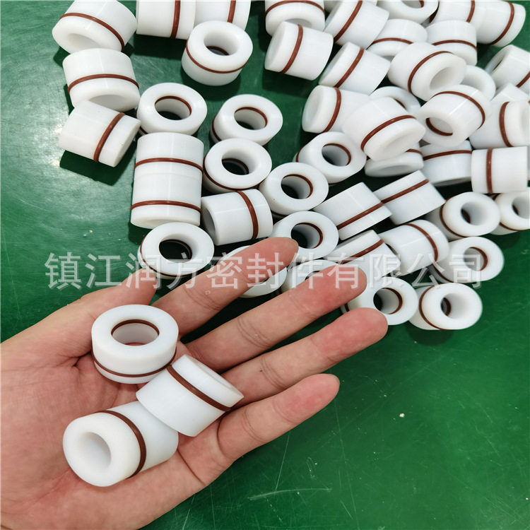 塑料王PTFE 管套轴套 外镶橡胶O型圈 氟胶密封圈 灌装密封活塞套
