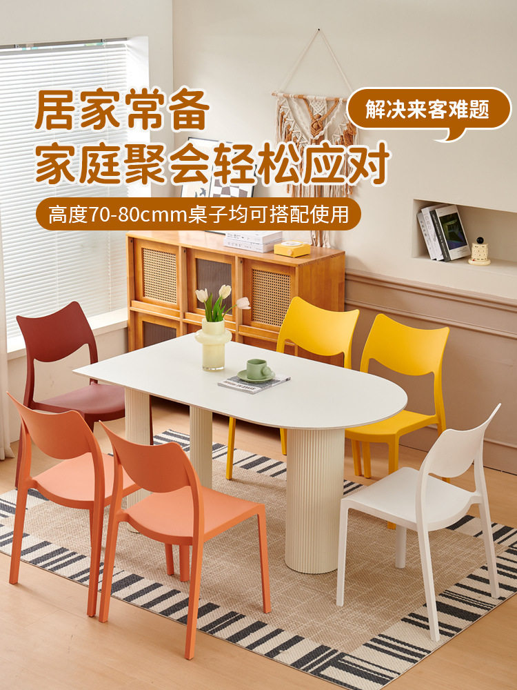 塑料椅子家用加厚靠背椅餐椅德国工艺可叠放靠背凳子简约时尚餐椅