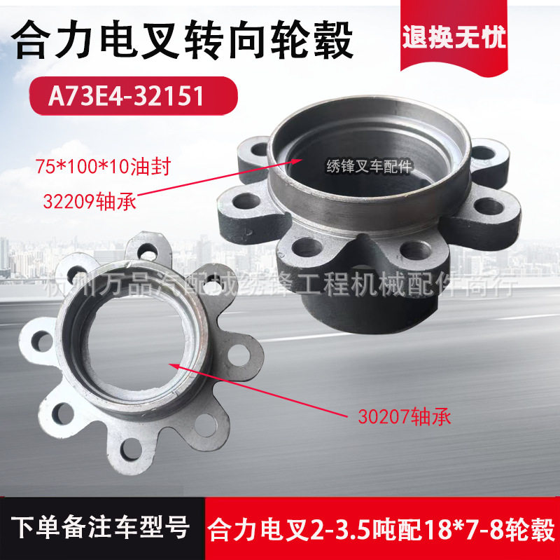 叉车转向轮毂/杭叉合力1-10吨系列后桥方向轮古哈巴头配件图片