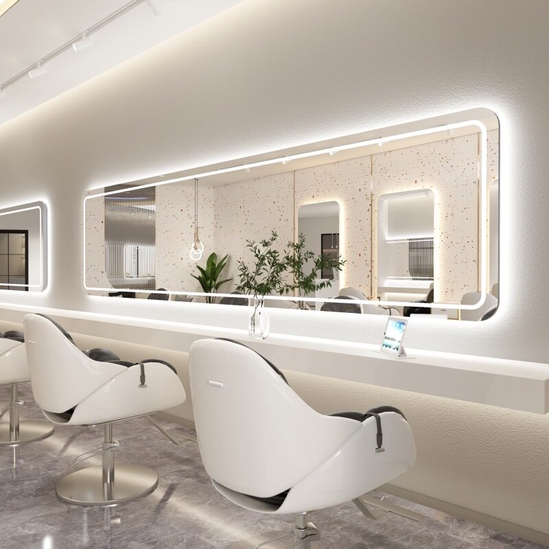 横挂理发店镜子竖挂网红美发店镜台发廊专用壁挂墙烫染剪发大通镜