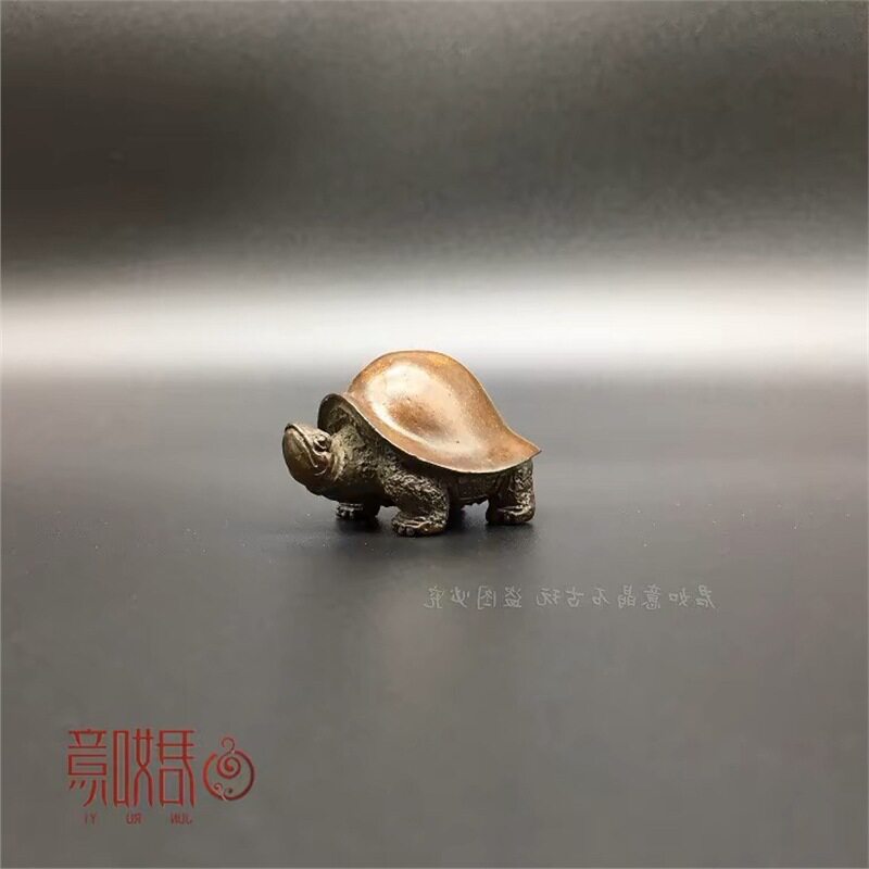 铜纯铜小铜龟玩手把件迷你摆件铜铜乌龟可爱小乌龟茶宠实心标准