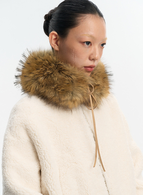 LINY LIBERTY 25AW 复古感秋冬棕色毛领围巾围脖