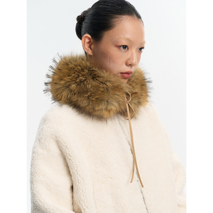 复古感秋冬棕色毛领围巾围脖 25AW LINY LIBERTY