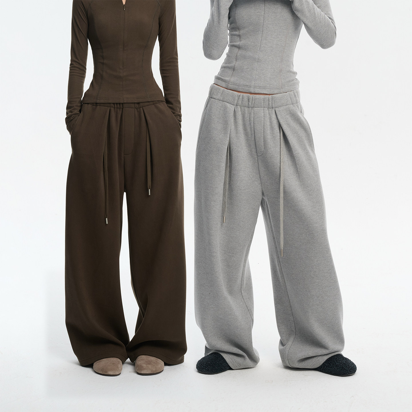 LINY LIBERTY 25AW 设计感磨毛宽松休闲裤女松紧腰加绒阔腿卫裤,女装/女士精品,休闲裤,淘宝优惠券,粉丝福利购,淘宝优惠卷