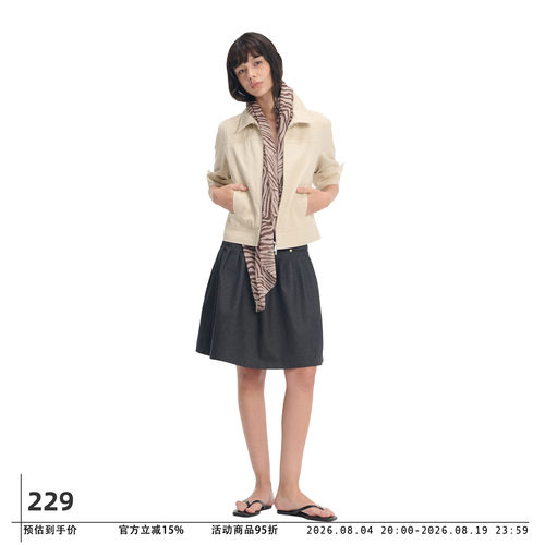 莱赛尔翻领工装短外套女