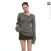 LIBERTY 24SS 小众设计感粗针羊毛收腰毛衣mini裙裤 LINY 套装