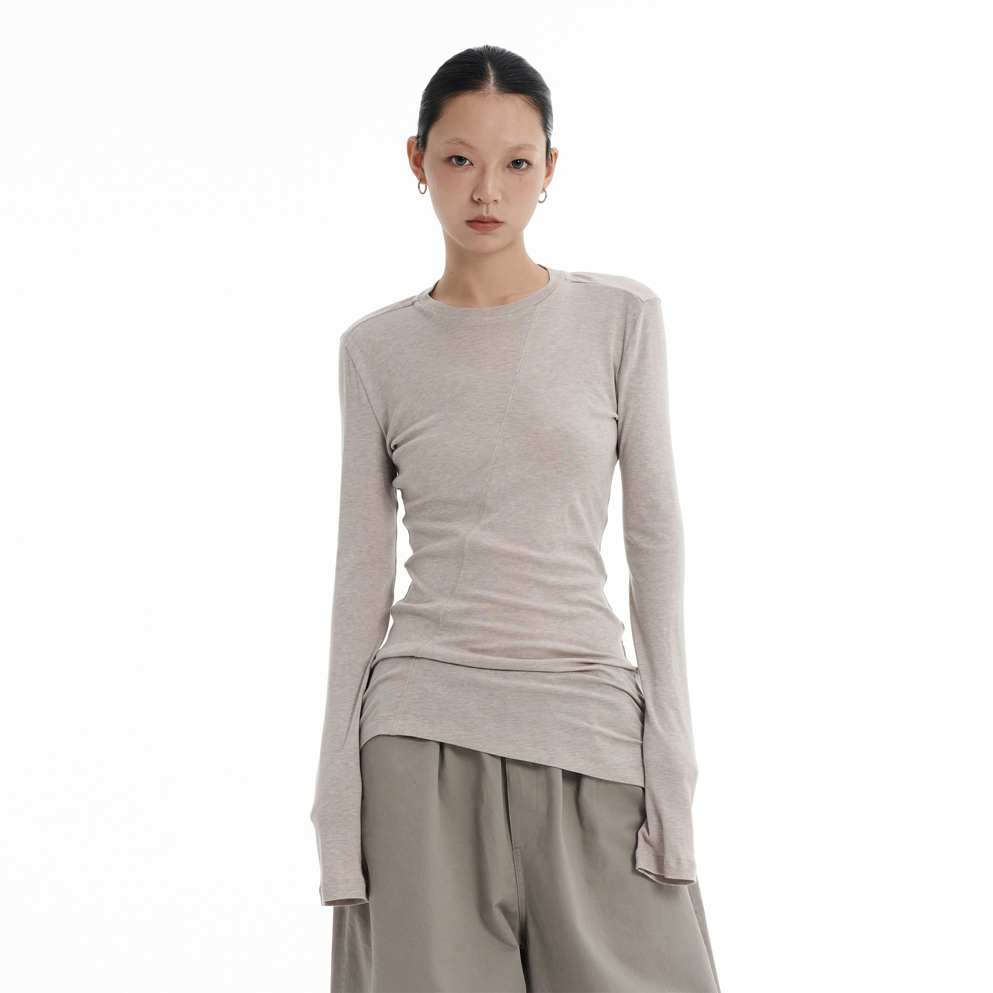 设计感修身长袖打底衫上衣